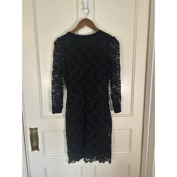 Wilifred Aritzia Floral Lace Bodycon Mini Dress Womens Size XS Black Party Event - Picture 2 of 8